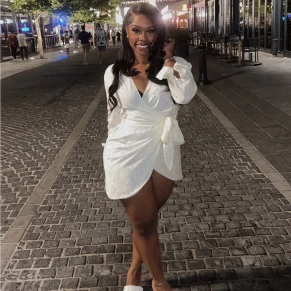 Fashion Nova | Dresses | Cream Wrap Dress | Poshmark